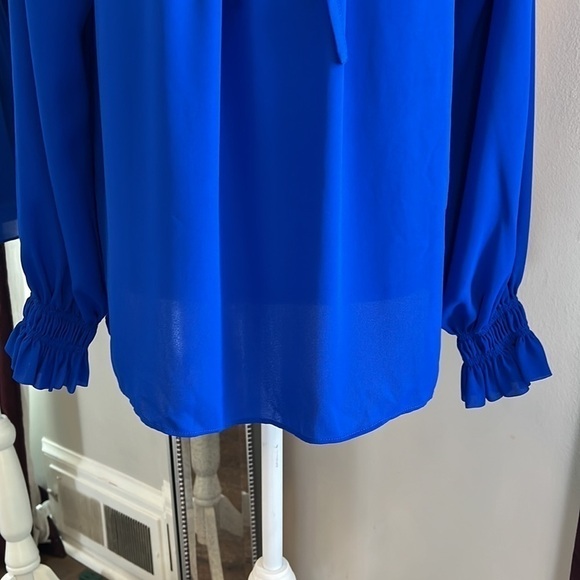 Banana Republic Blue Puff Sleeve Tunic Size Small - Picture 7 of 11
